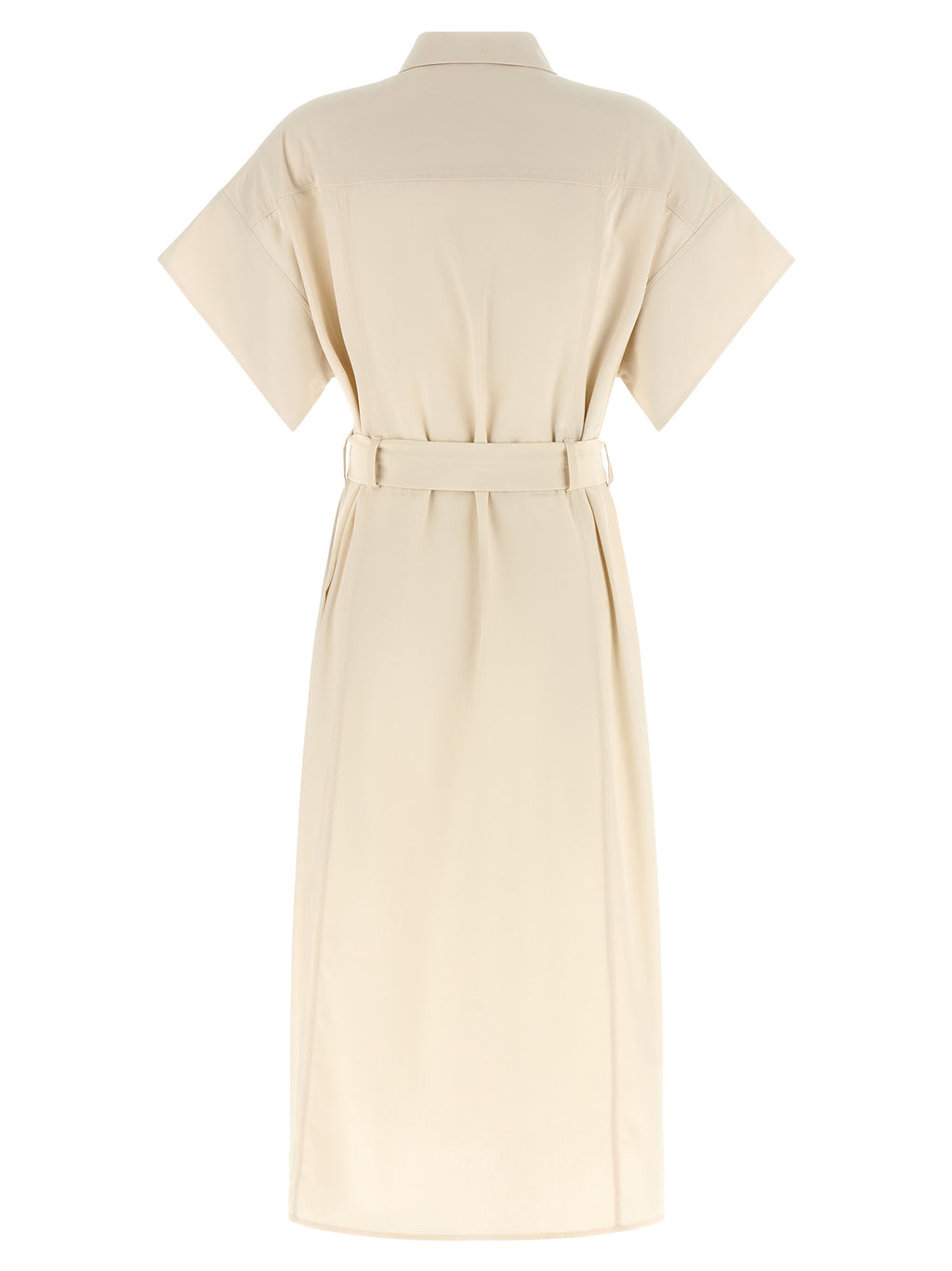 Beige Cotton Midi Dress