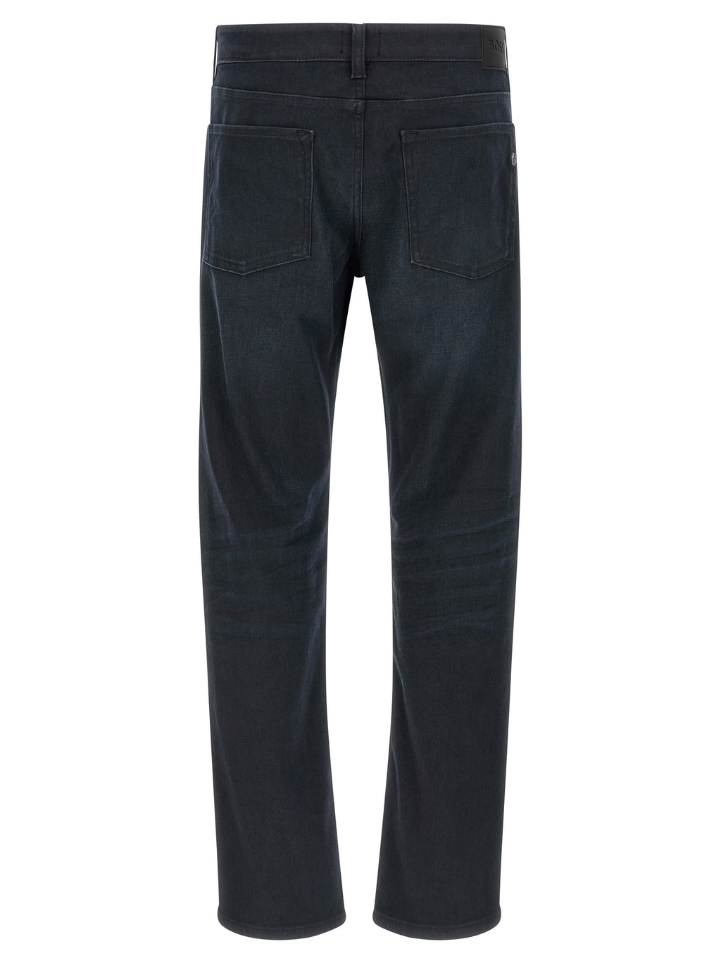 Blue Cotton Straight-Leg Jeans