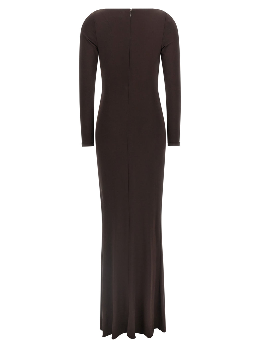 Brown Viscose Long Dress