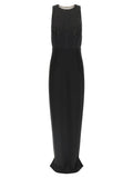 Black Polyester Long Dress