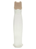 White Polyester Long Dress