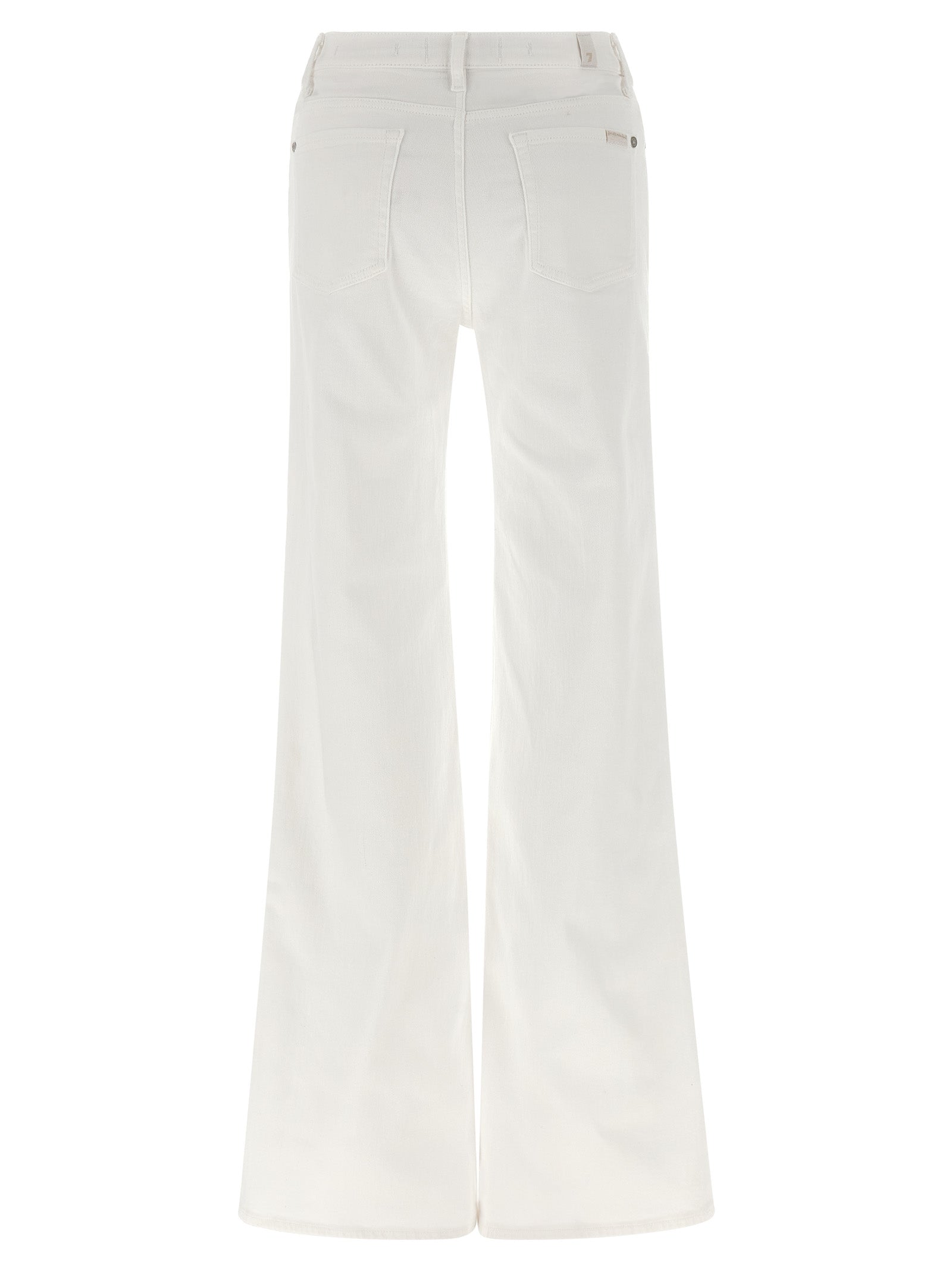 White Cotton Flared Jeans
