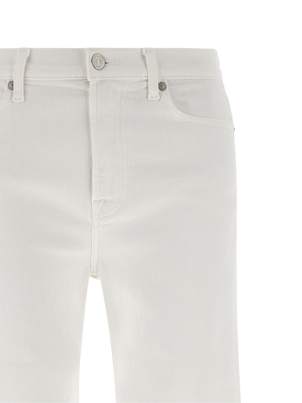 White Cotton Flared Jeans