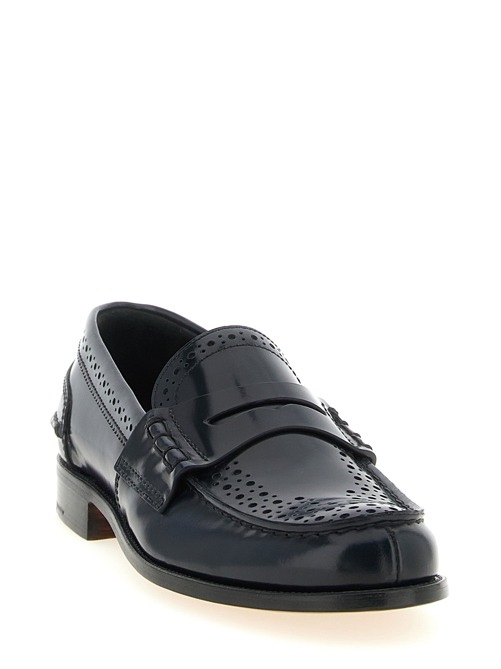 Blue Calfskin Slip-On Loafers