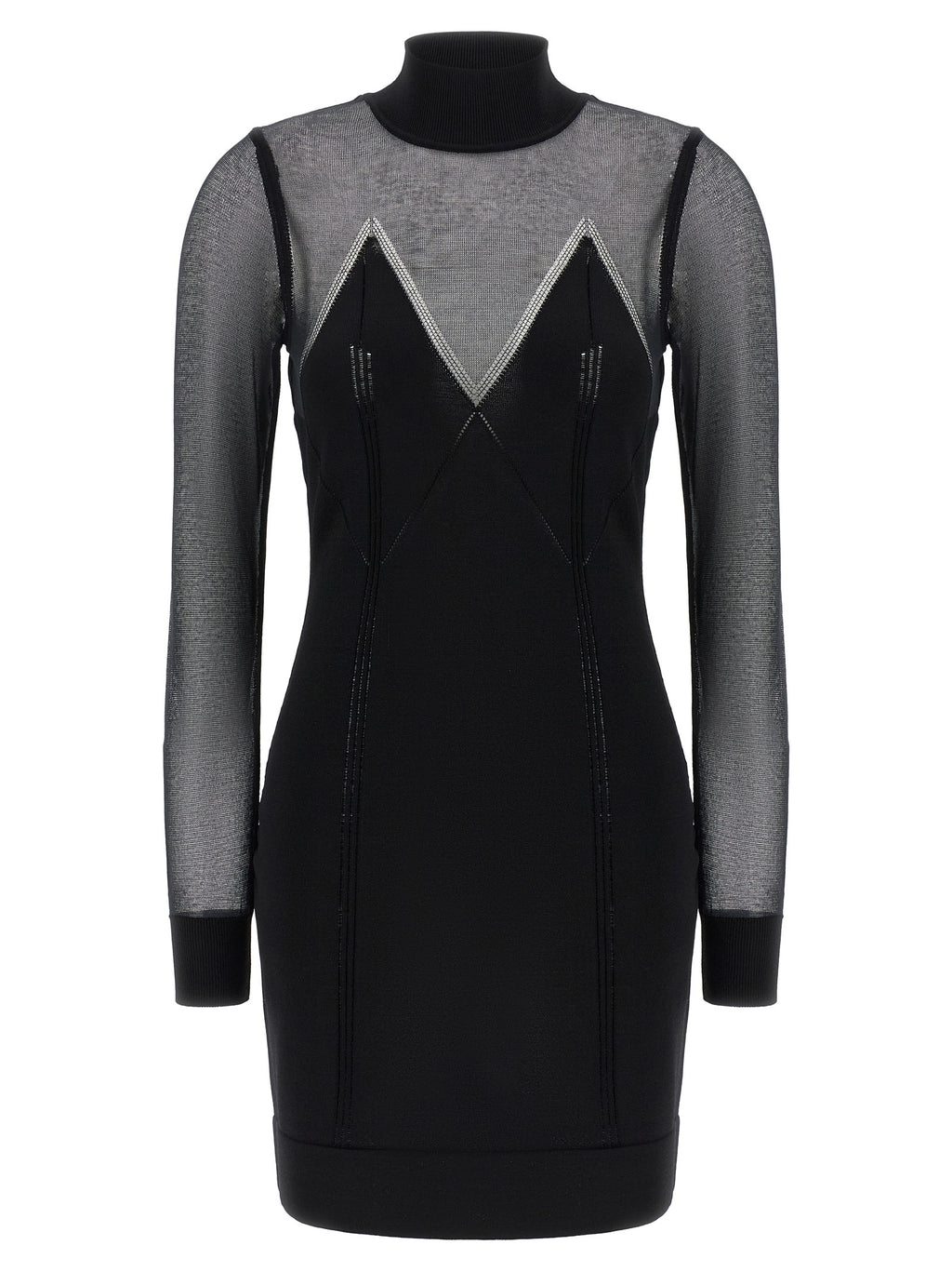 Black Viscose Short Dress