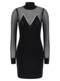 Black Viscose Short Dress