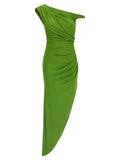 Bicolor Viscose Long Dress