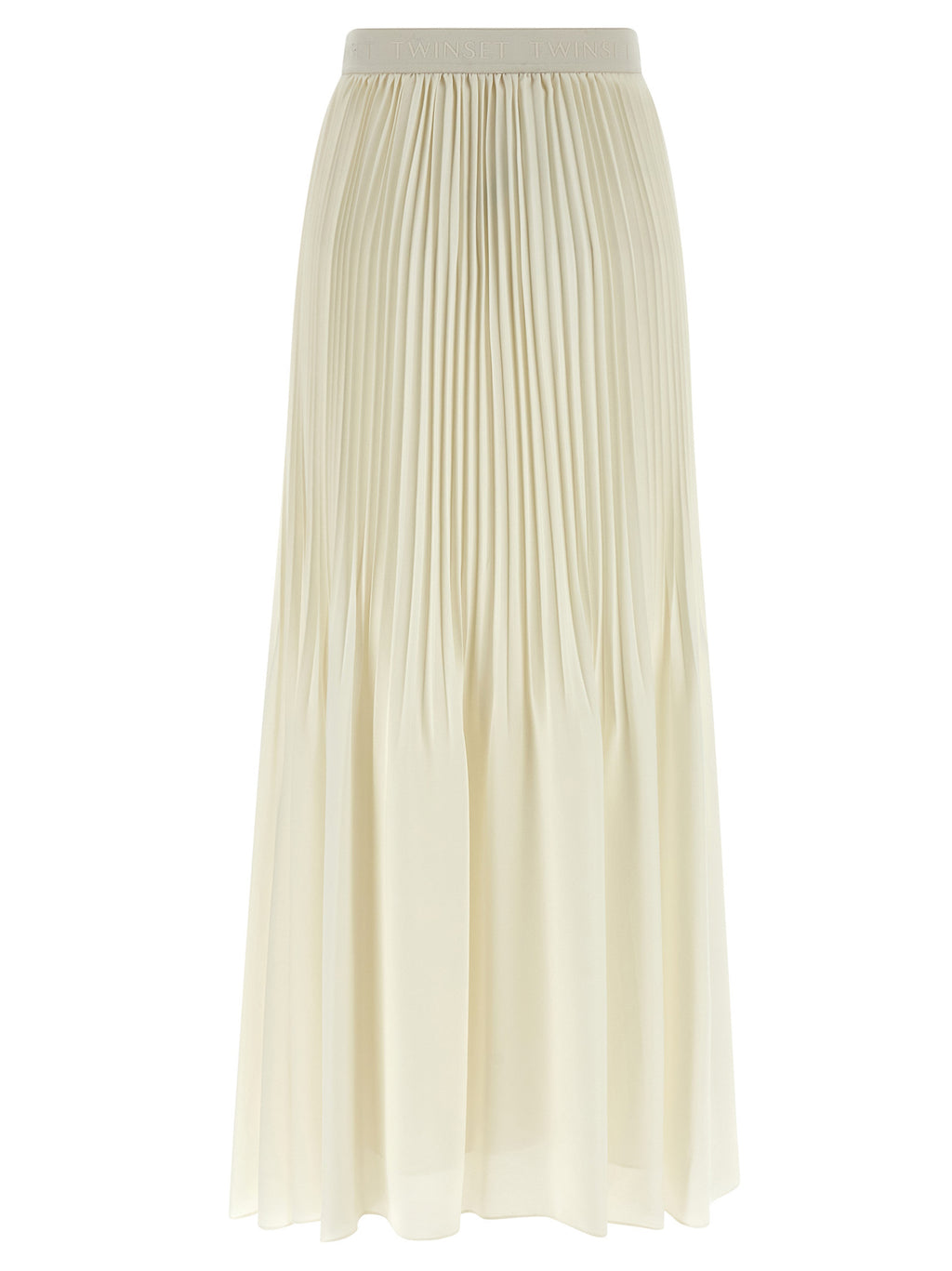 White Polyester Mini Skirt