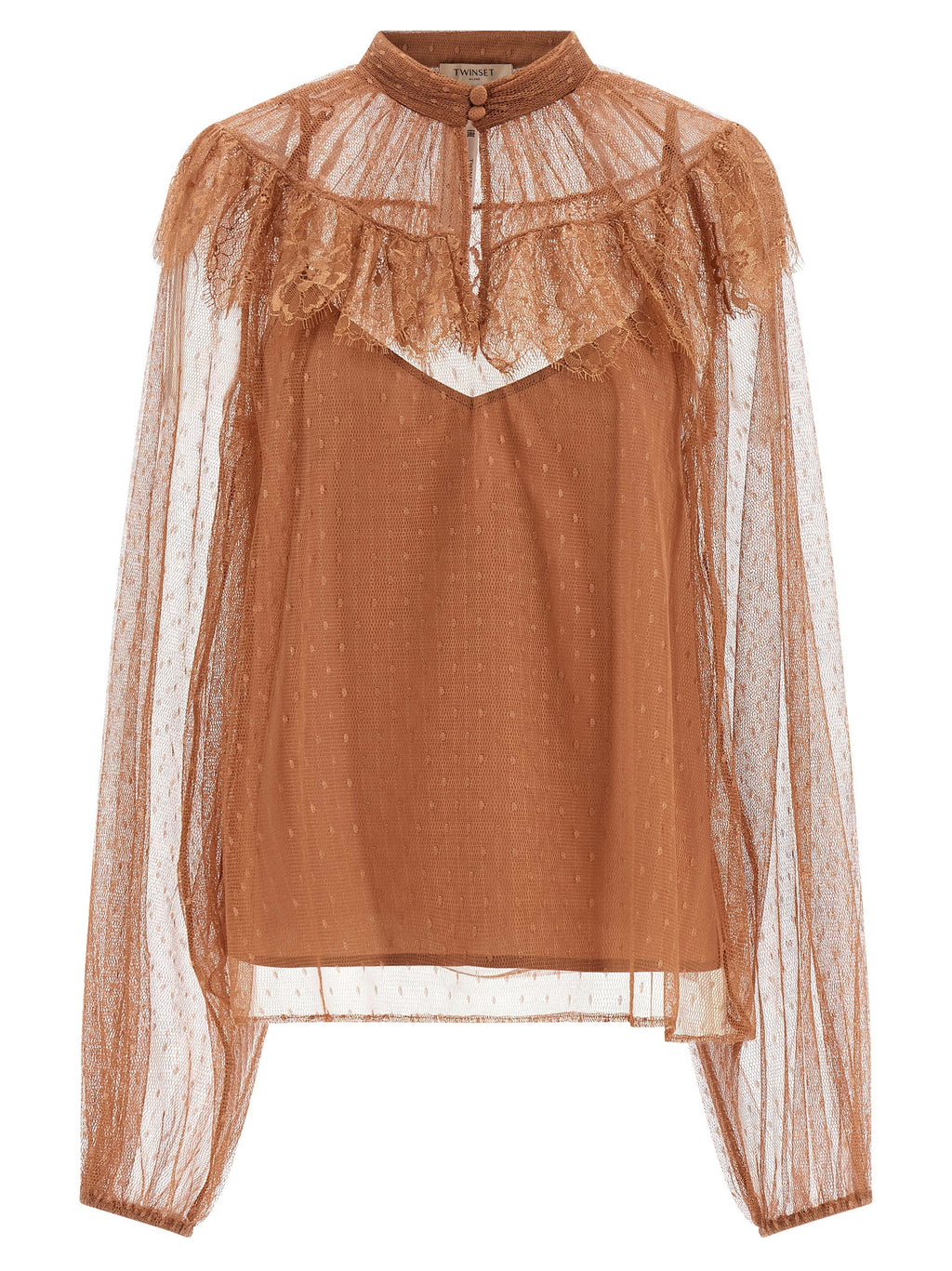Brown Polyester Blouse