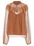Brown Polyester Blouse