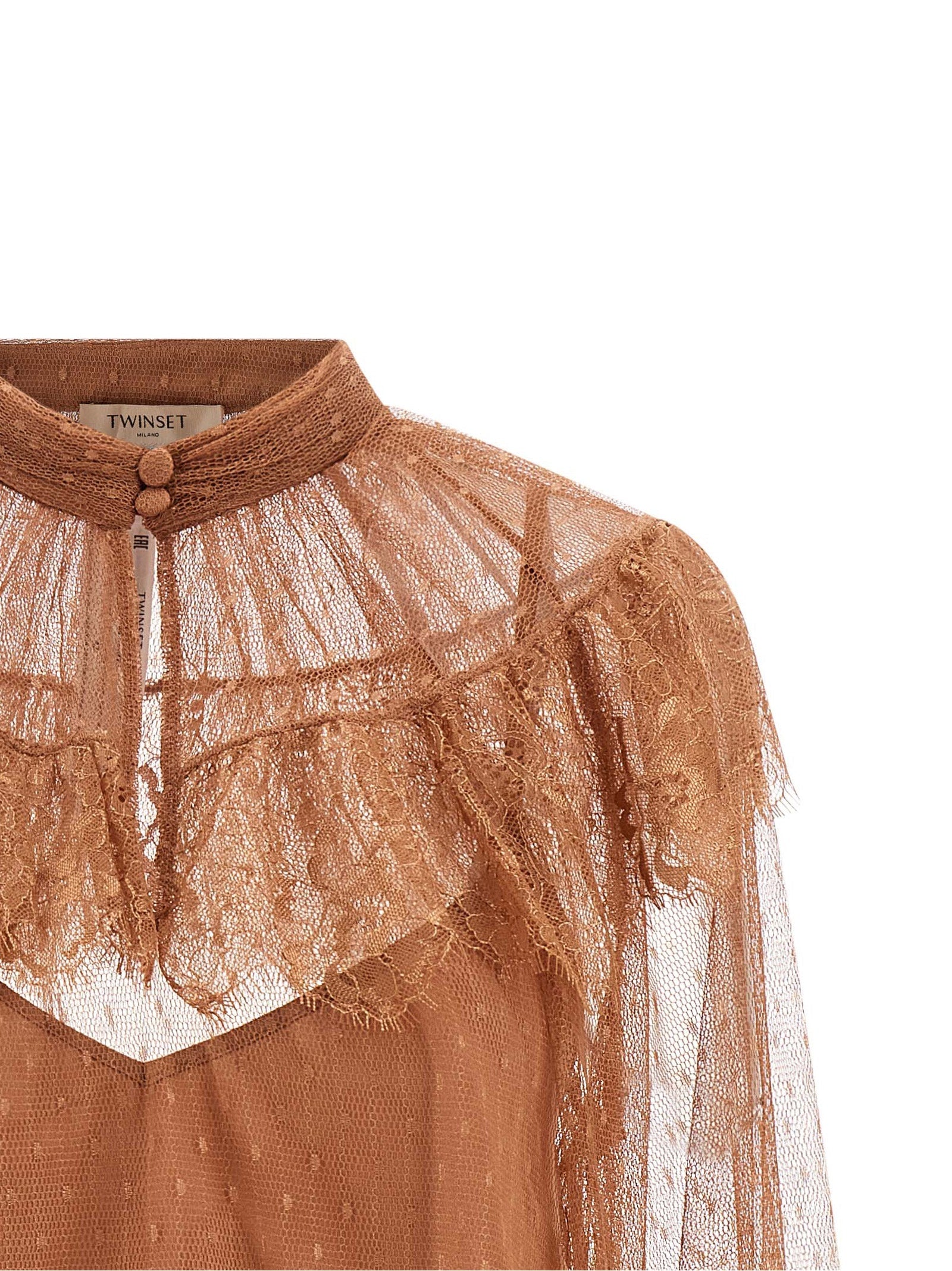 Brown Polyester Blouse
