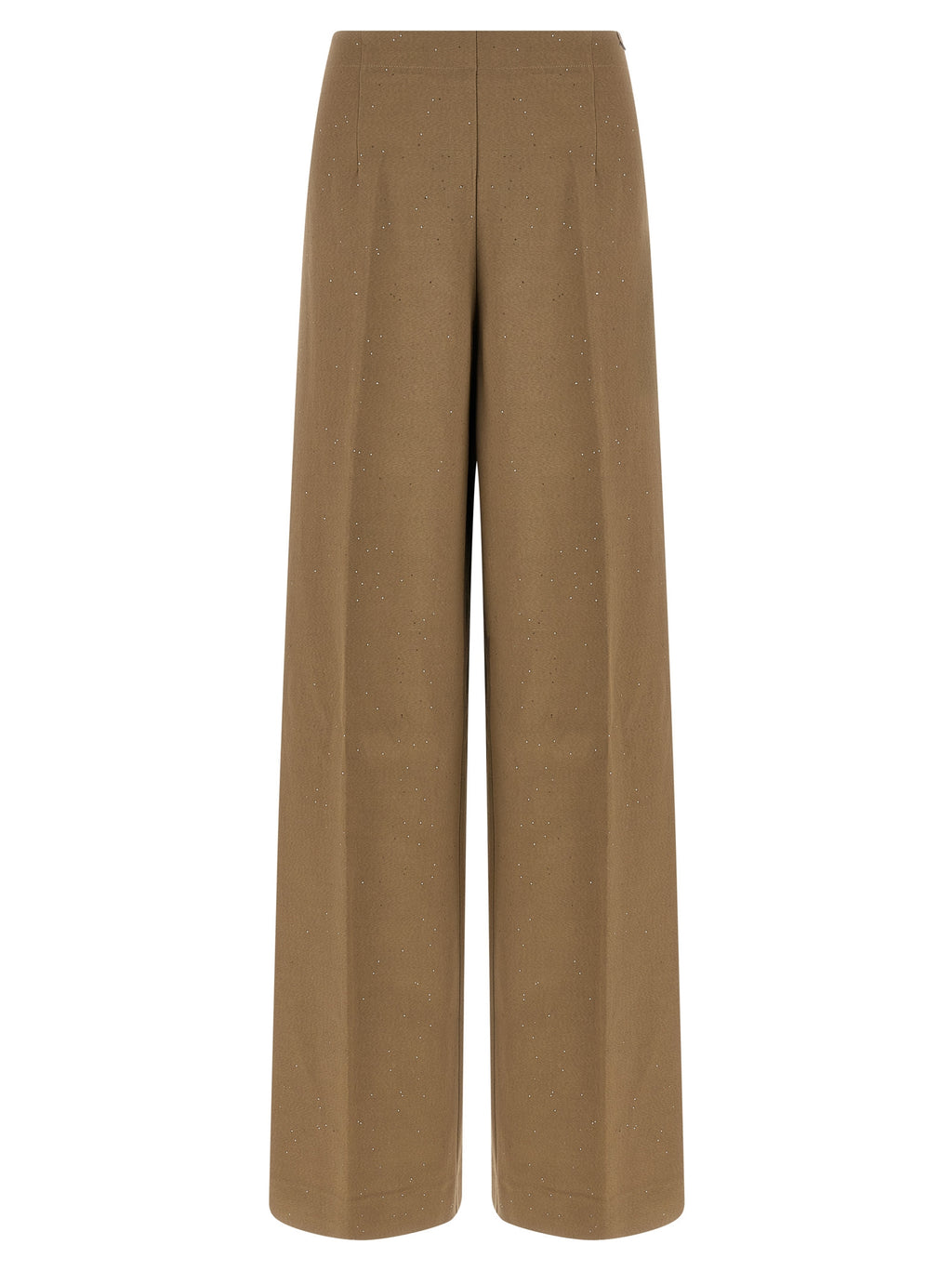 Brown Viscose Casual Pants