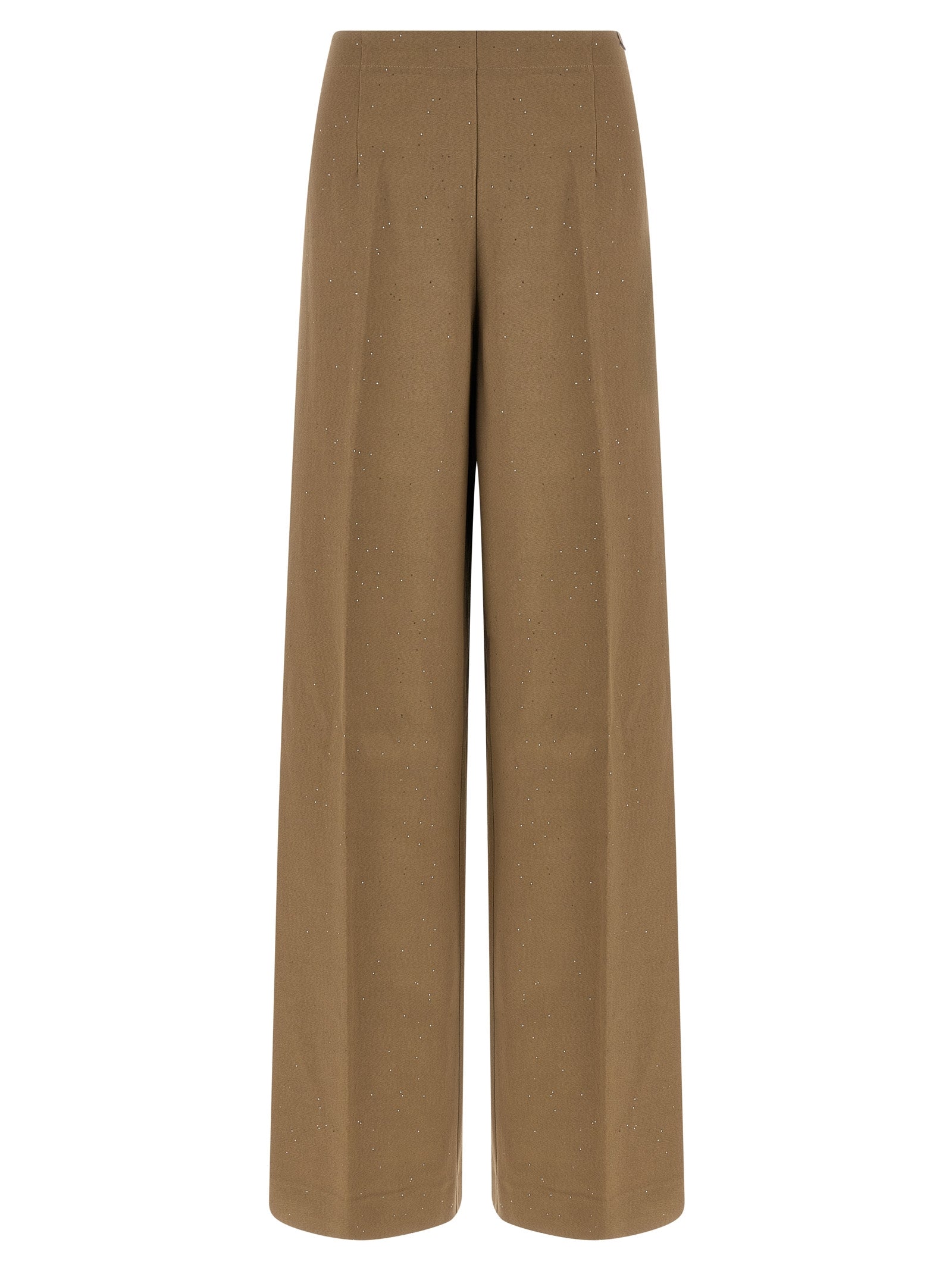 Brown Viscose Casual Pants