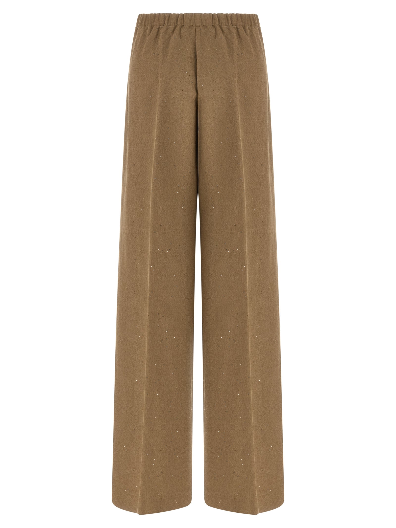 Brown Viscose Casual Pants