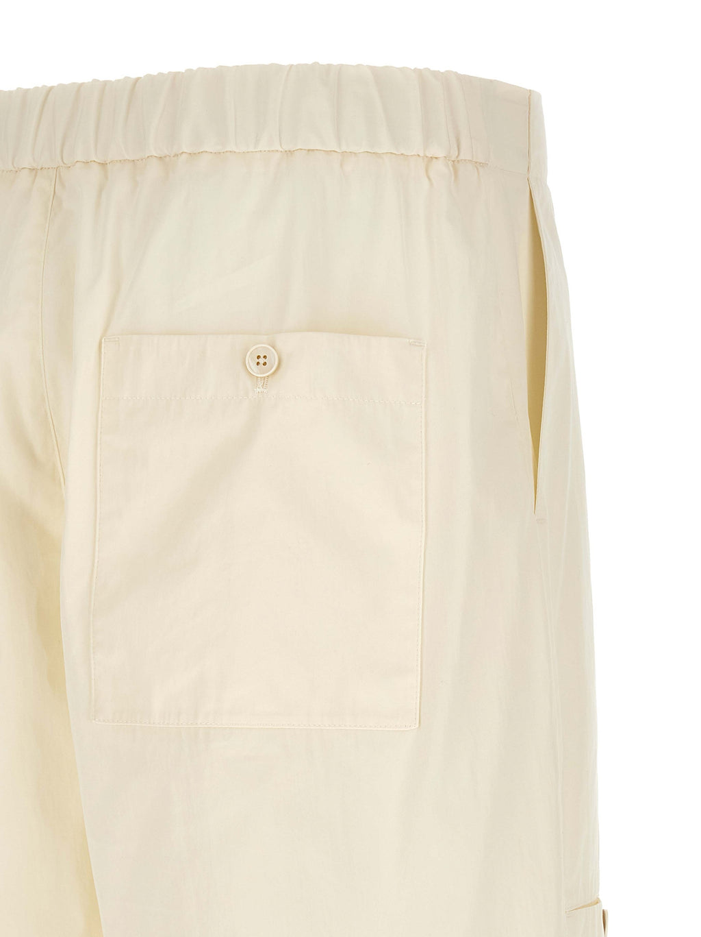 Beige Cotton Cargo Pants