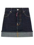 Blue Cotton Long Skirt