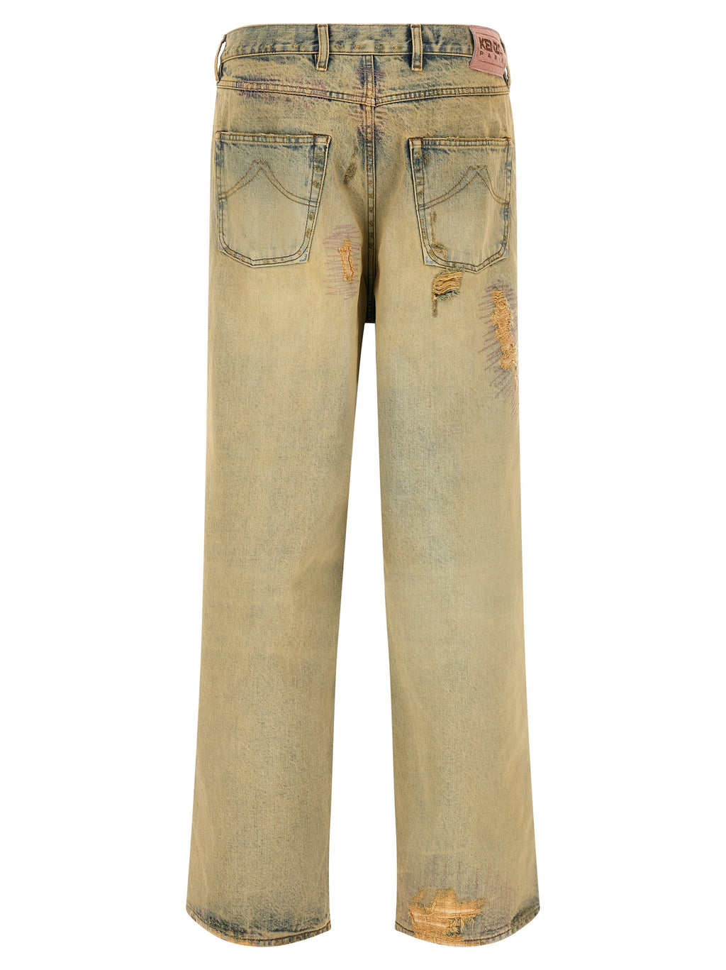 Bicolor Cotton Straight-Leg Jeans