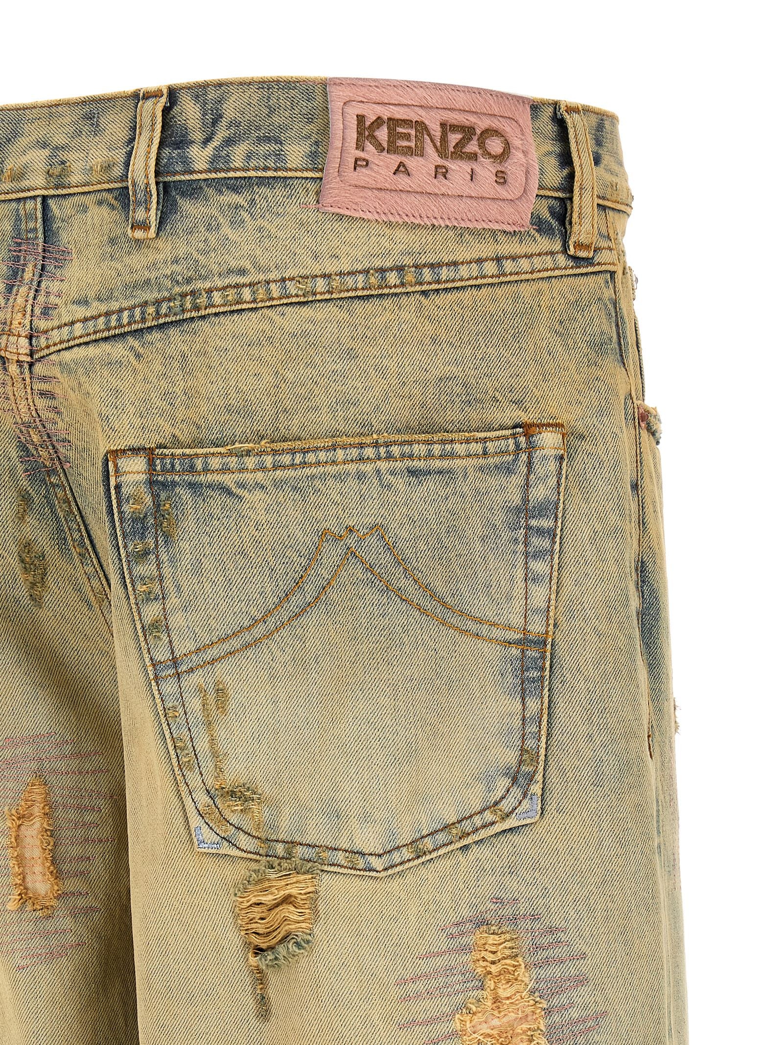 Bicolor Cotton Straight-Leg Jeans