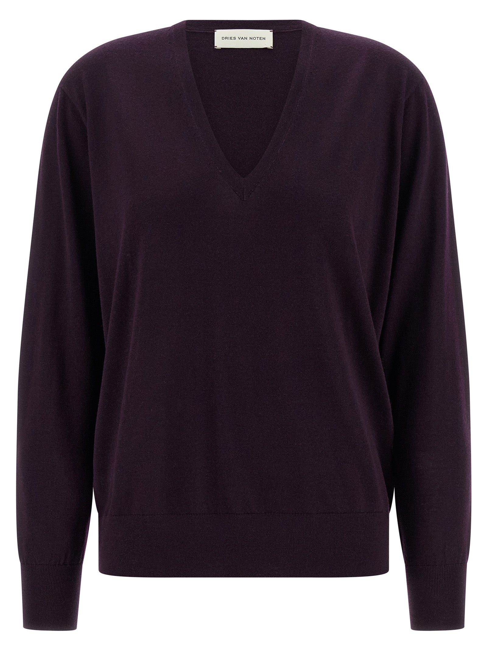 Purple Merino Wool Cardigan