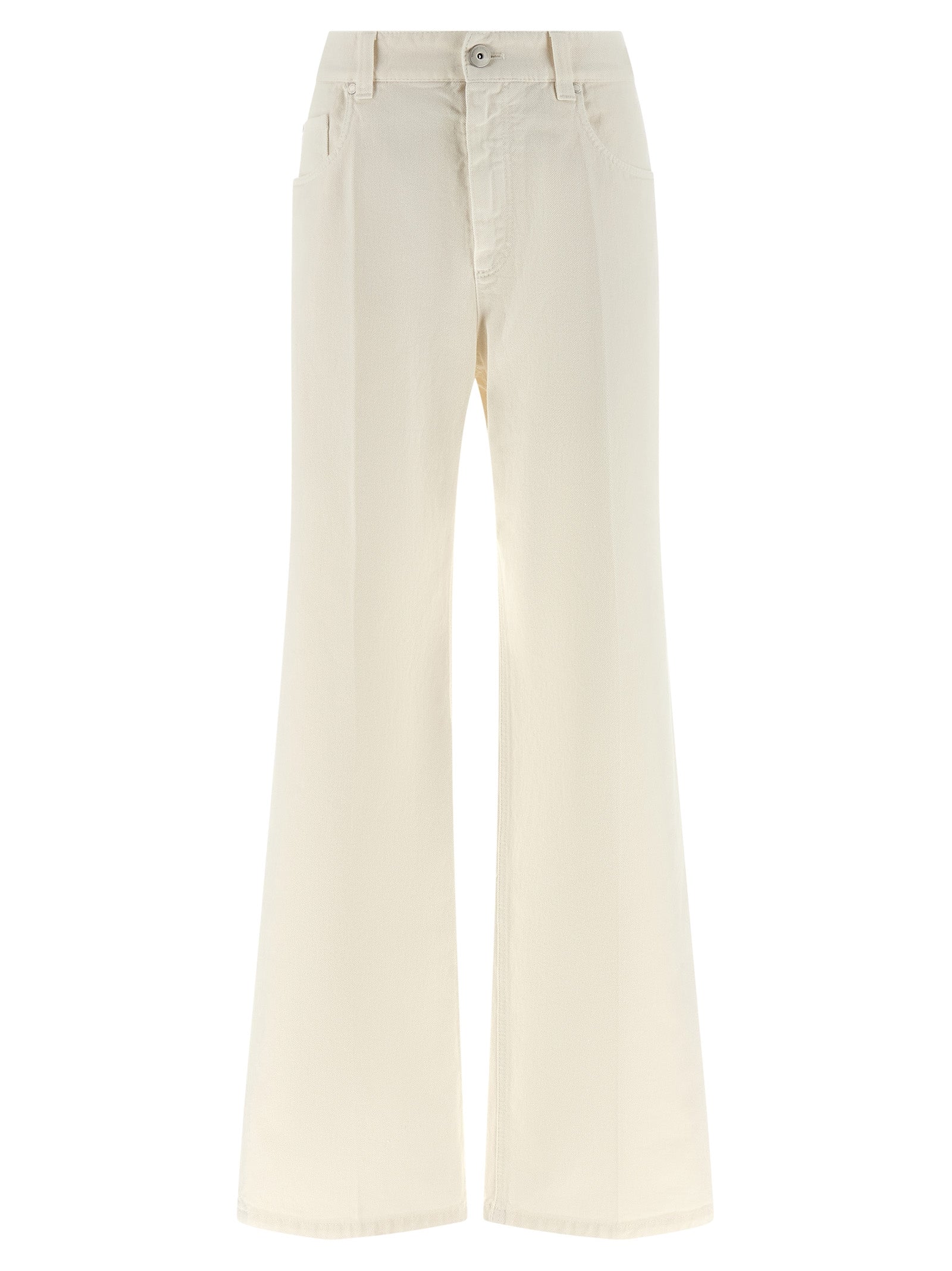 White Cotton Relaxed Fit Jeans