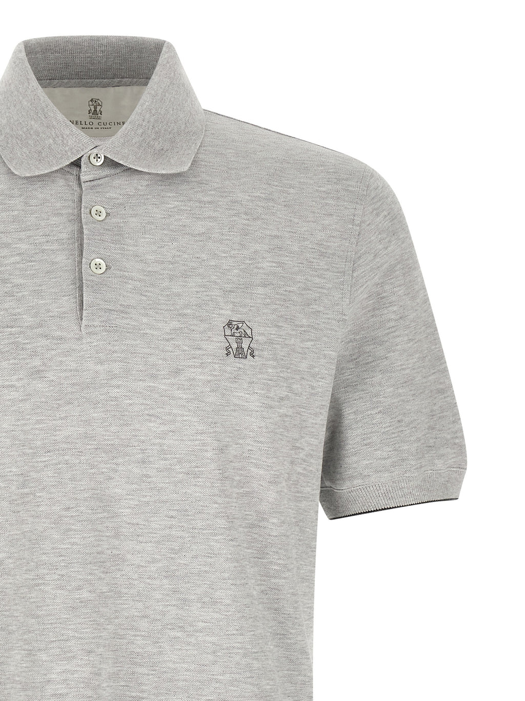 Gray Cotton Polo Shirt