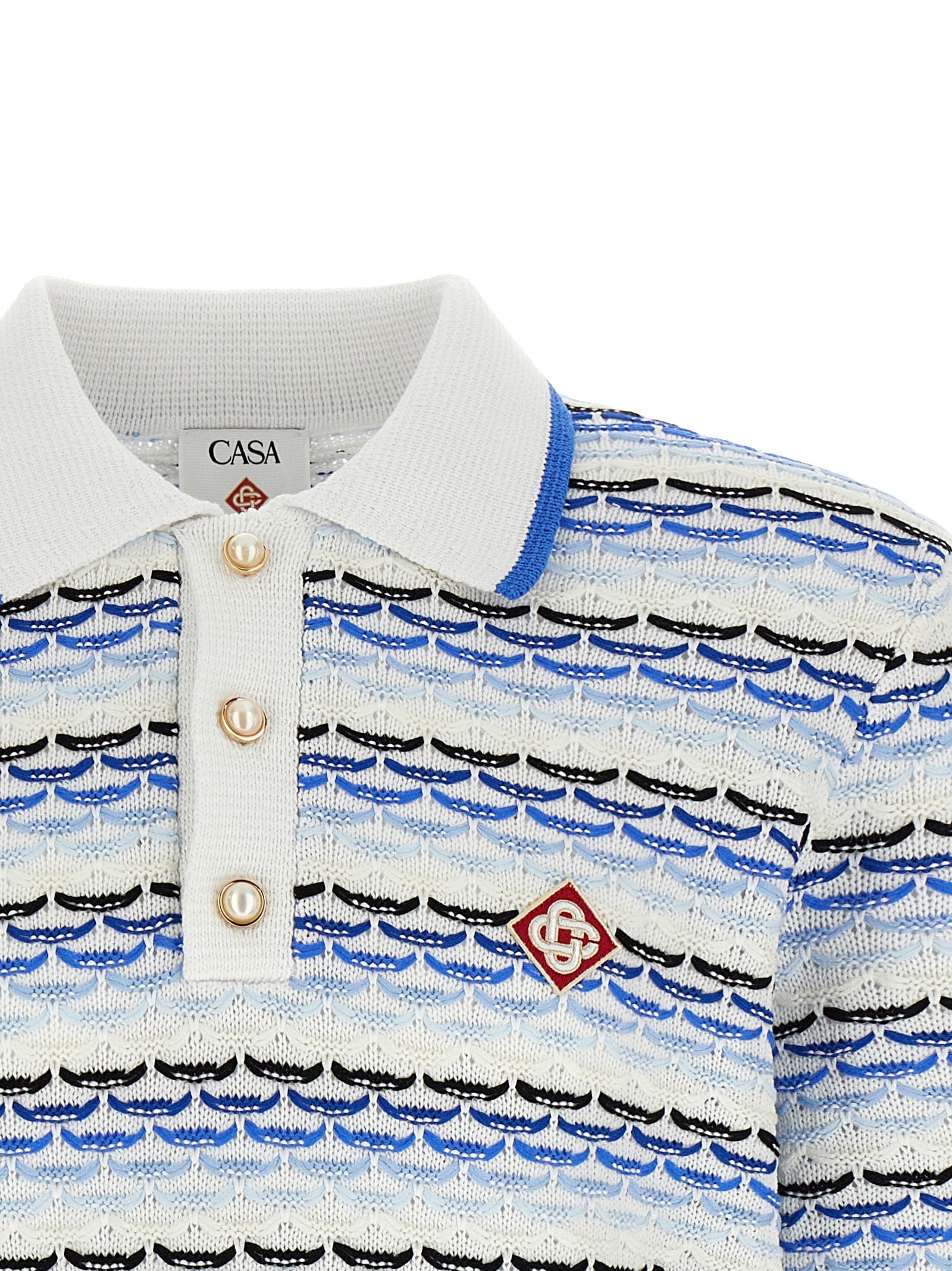 Blue Cotton Polo Shirt