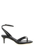 Black Cowhide Stiletto Heel Sandals