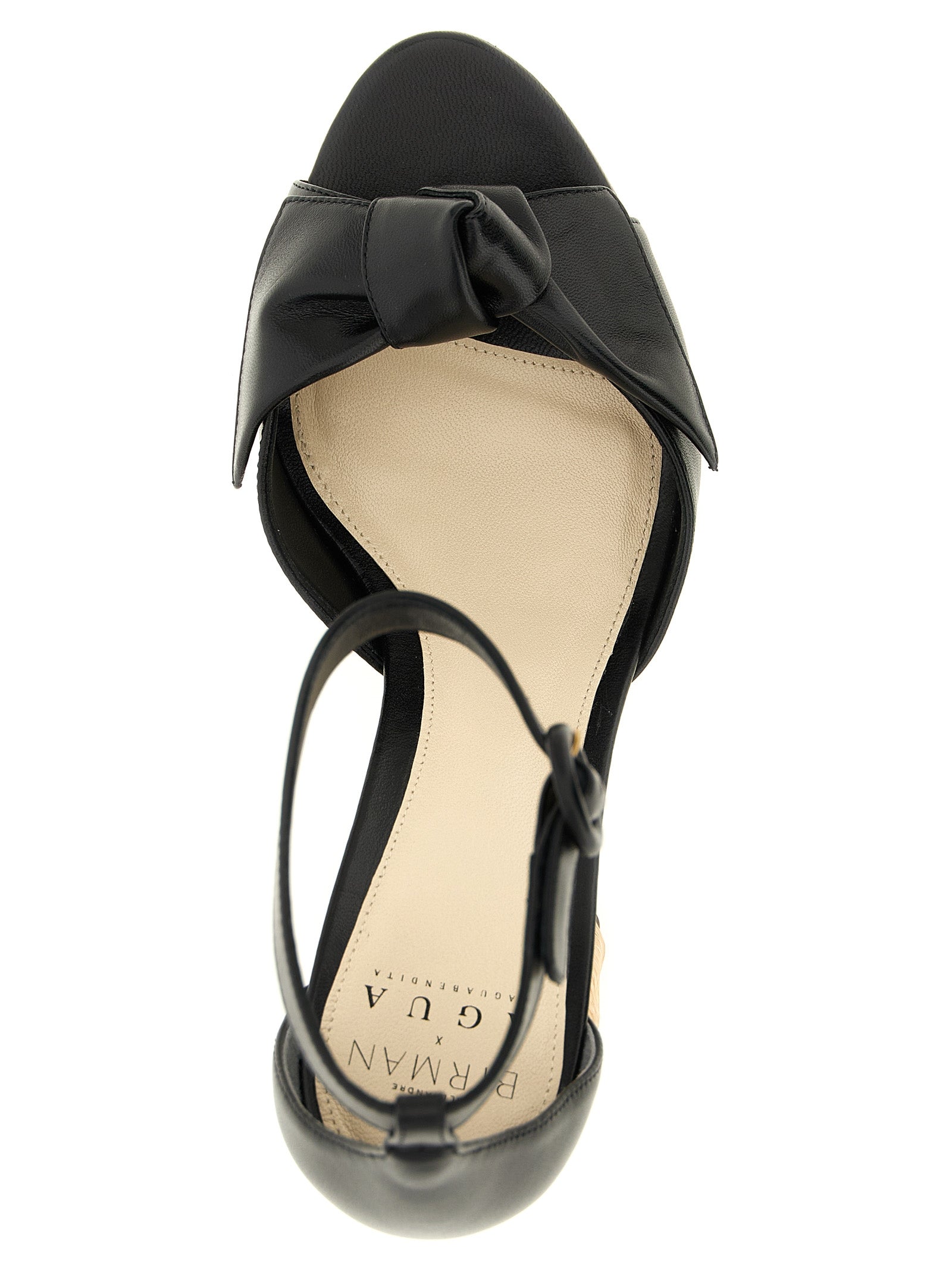 Black Cowhide Stiletto Heel Sandals