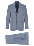 Blue Polyester Two-Piece Suit