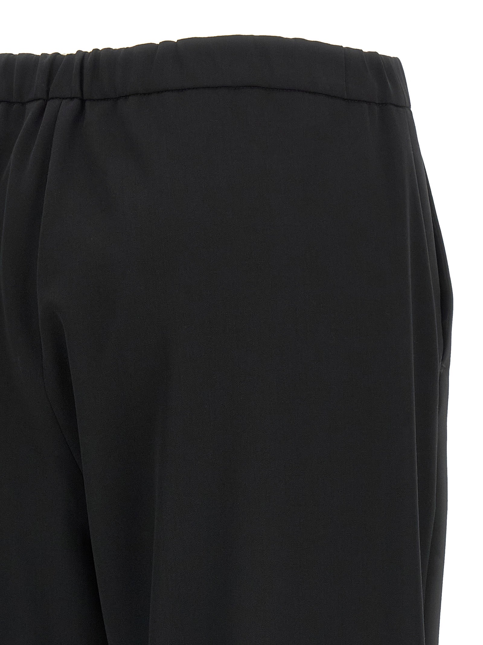Black Virgin Wool Joggers (Workout Pants)