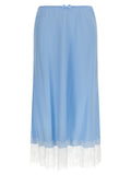 Blue Acetate Midi Skirt