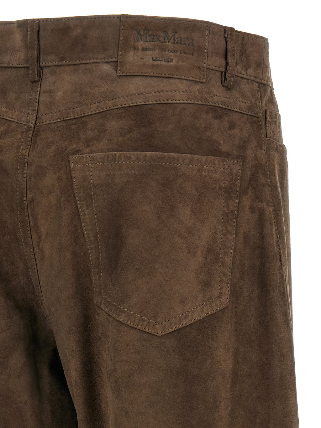Brown Lamb Leather Casual Pants