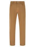 Beige Cotton Straight-Leg Jeans