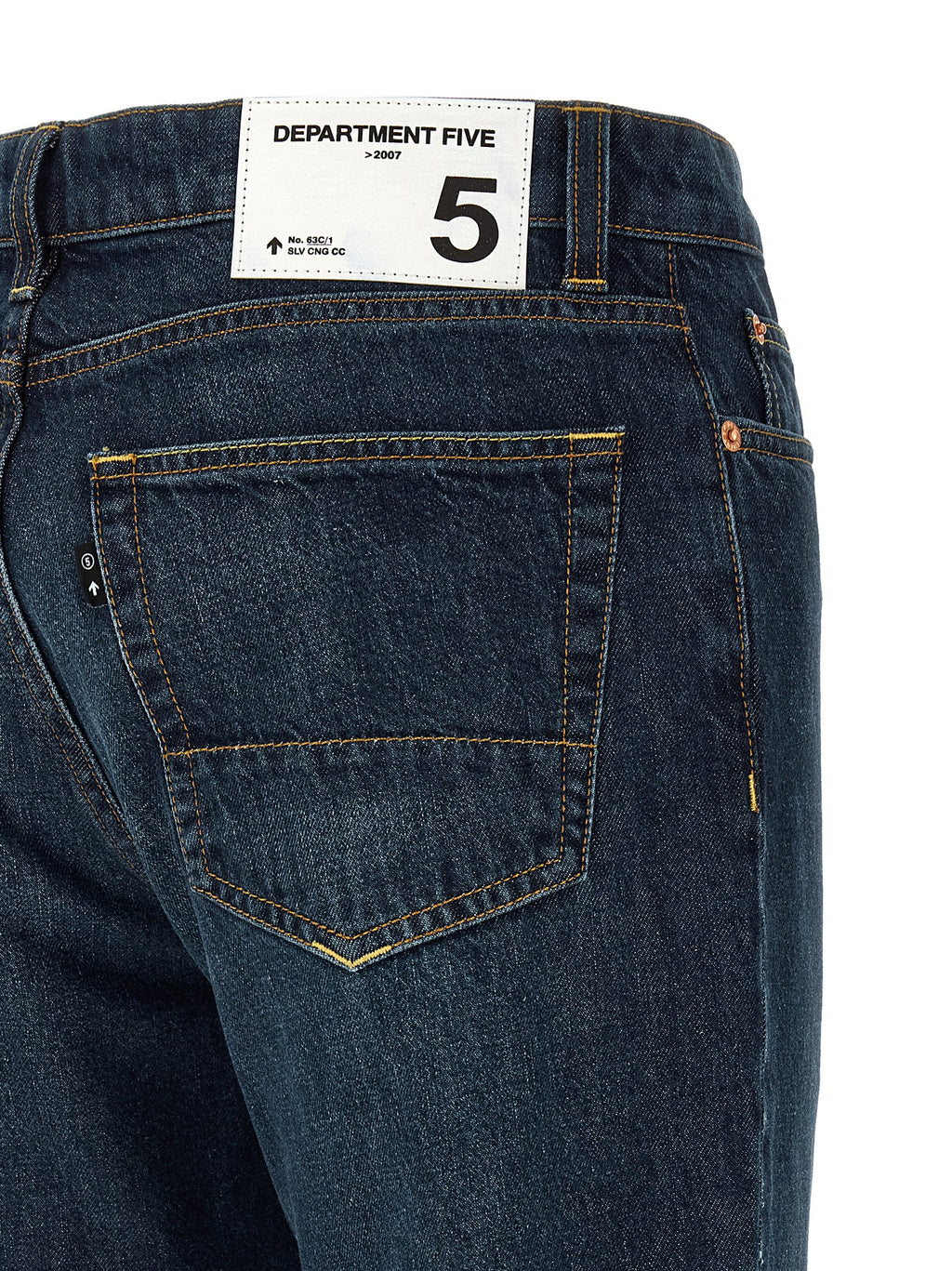 Blue Cotton Straight-Leg Jeans