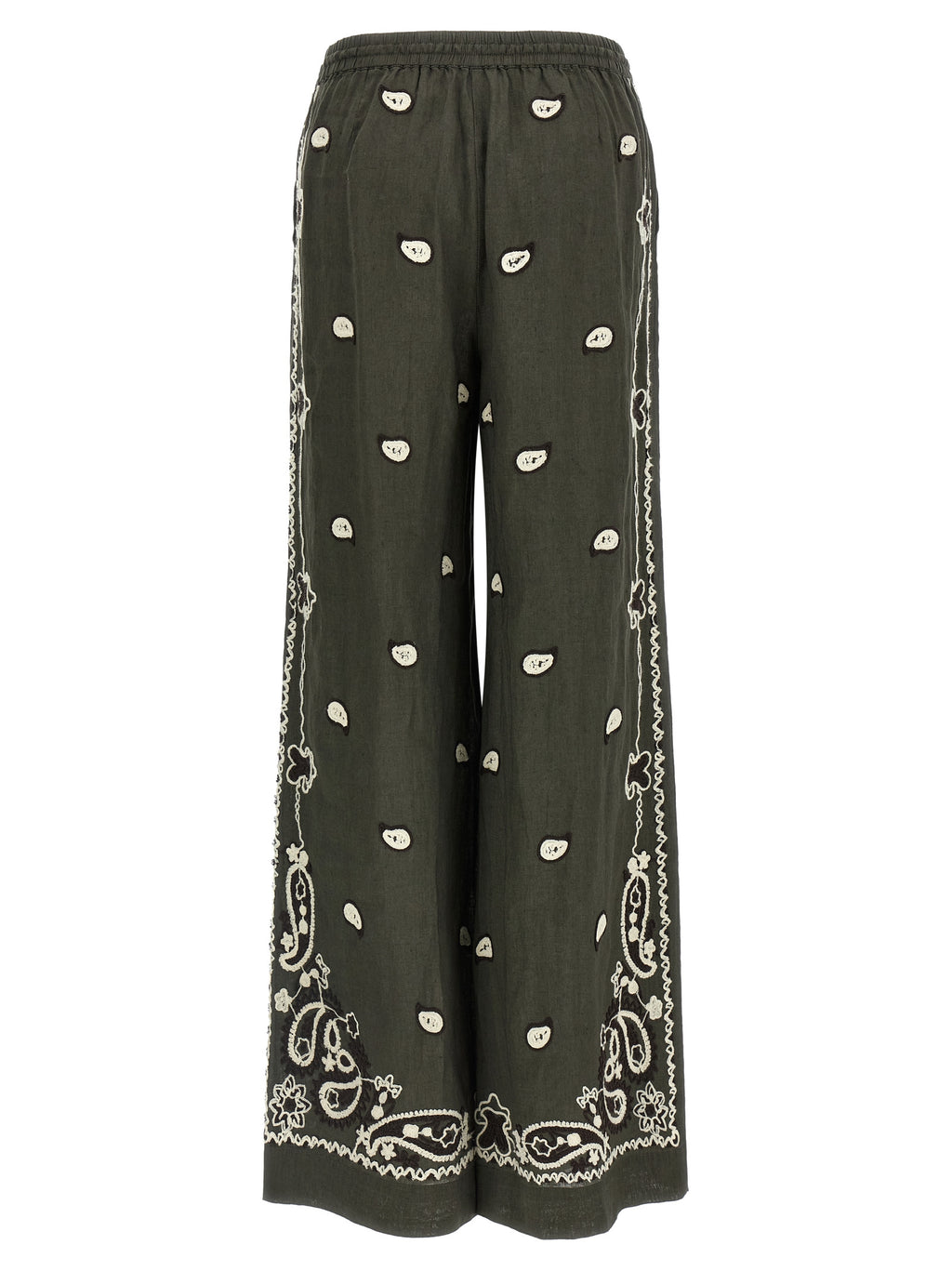 Bicolor Linen Casual Pants