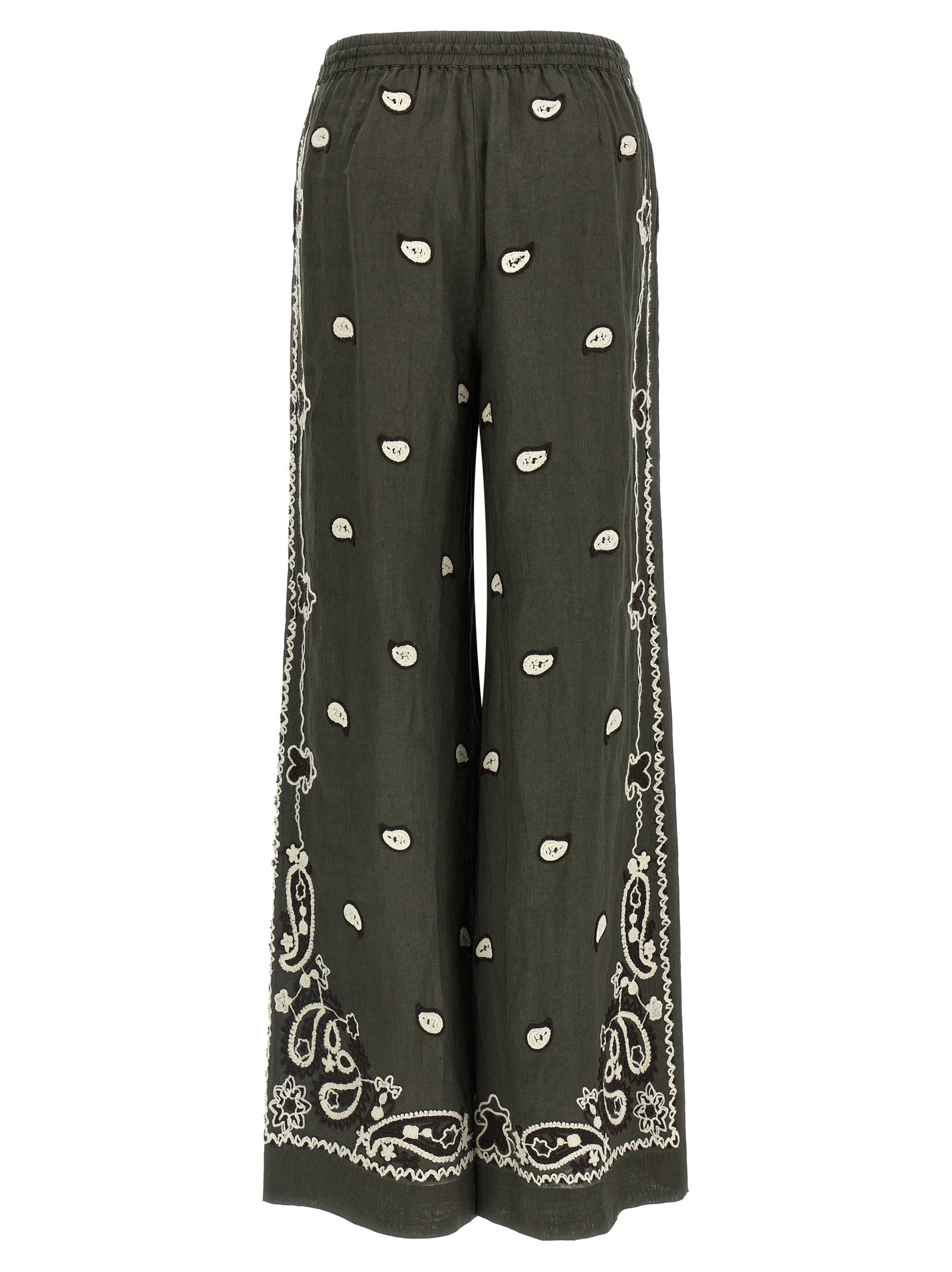 Bicolor Linen Casual Pants