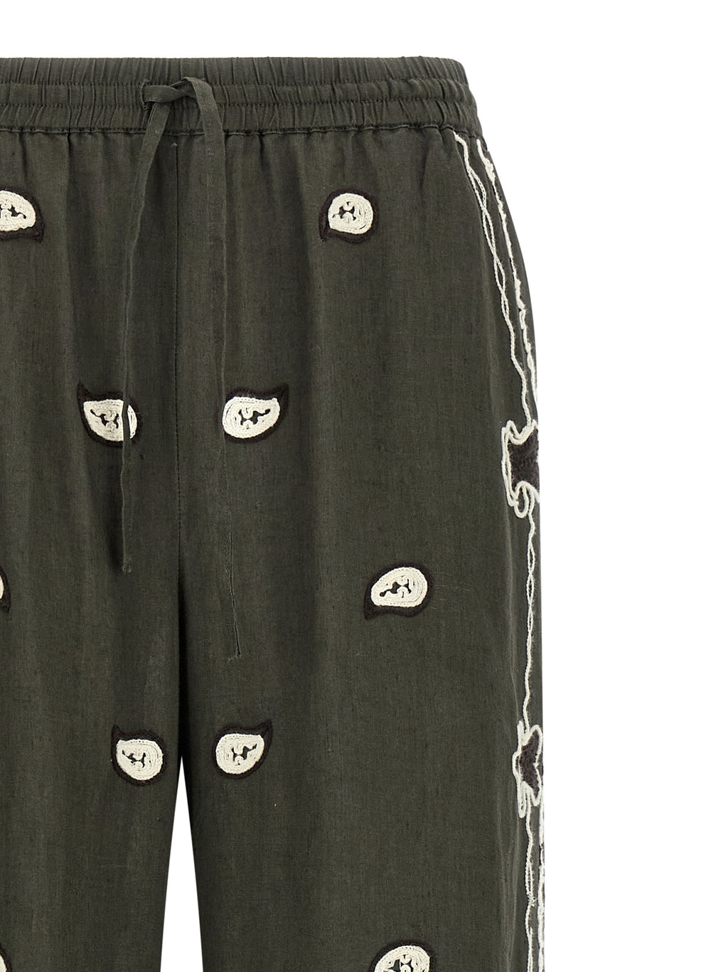Bicolor Linen Casual Pants