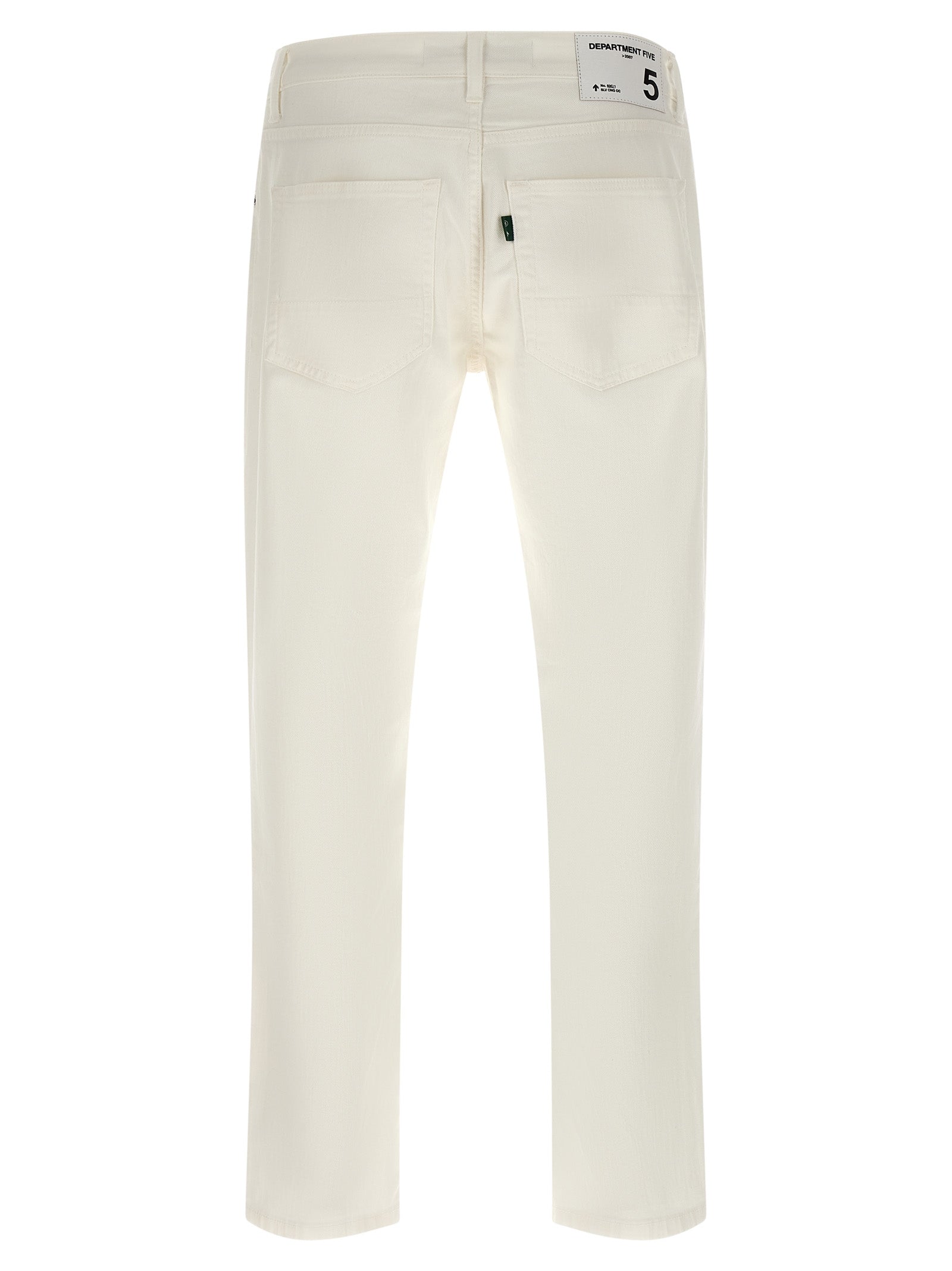 White Cotton Straight-Leg Jeans