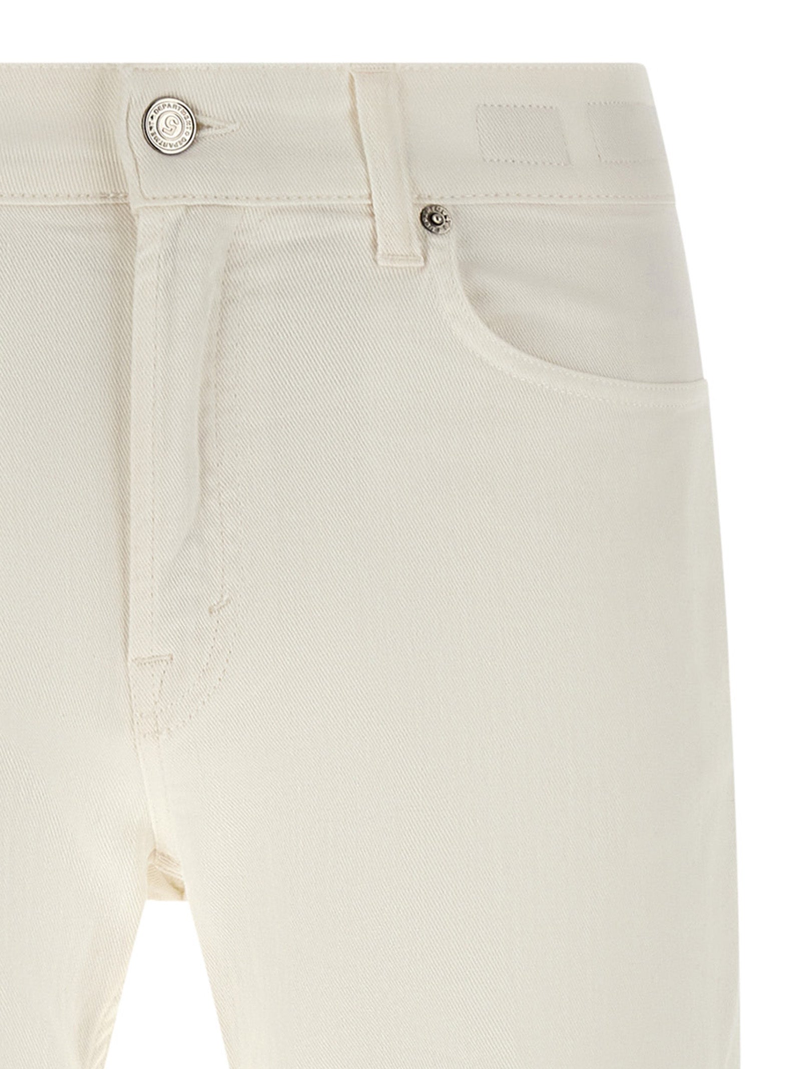 White Cotton Straight-Leg Jeans