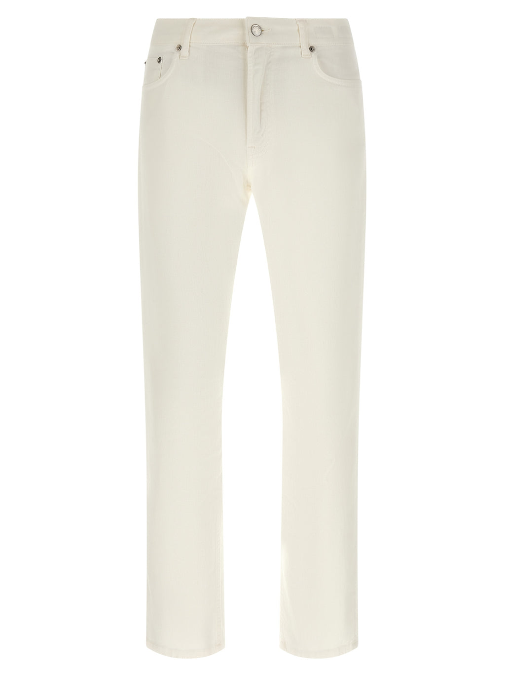 White Cotton Straight-Leg Jeans