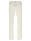 White Cotton Straight-Leg Jeans