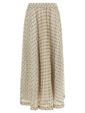 Beige Polyester Mini Skirt