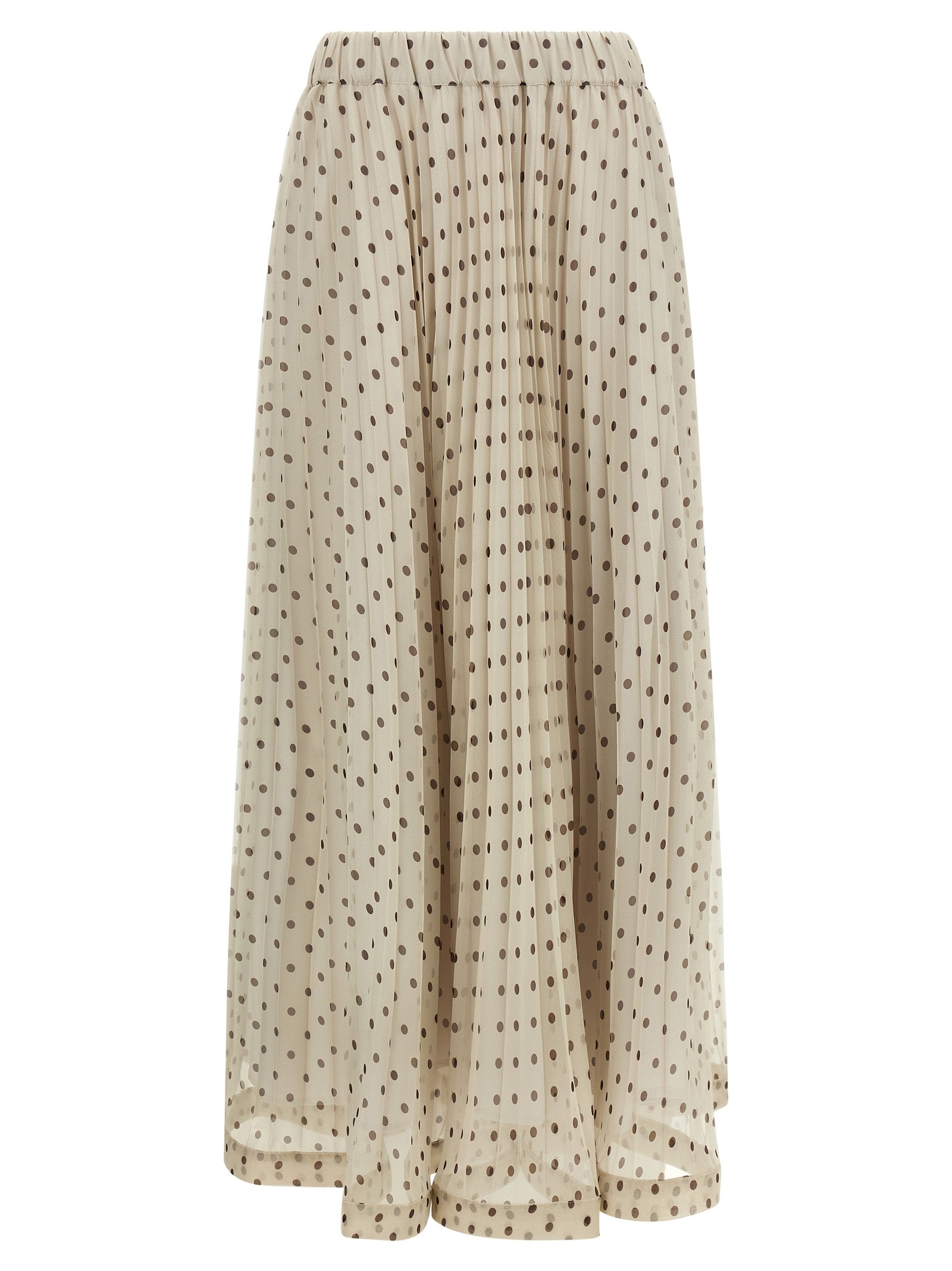 Beige Polyester Mini Skirt