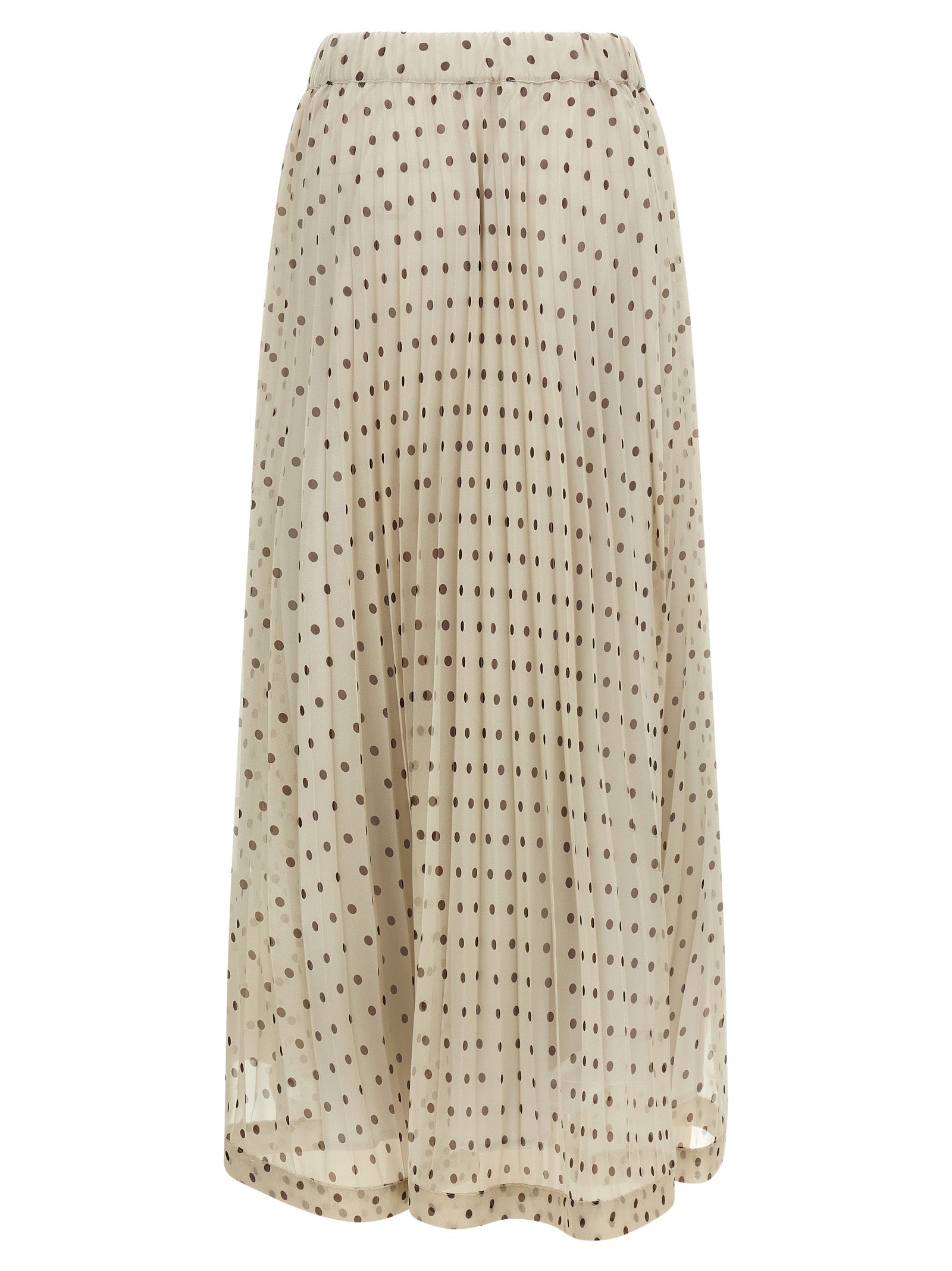 Beige Polyester Mini Skirt