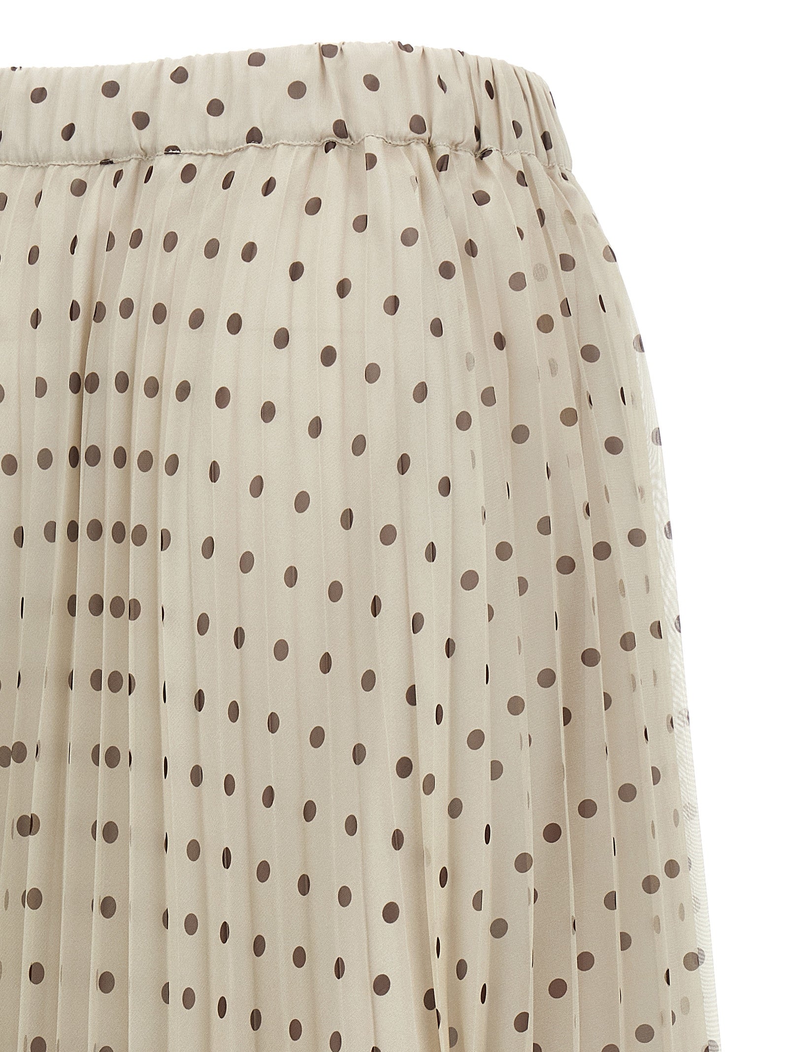 Beige Polyester Mini Skirt