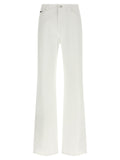 White Cotton Flared Jeans