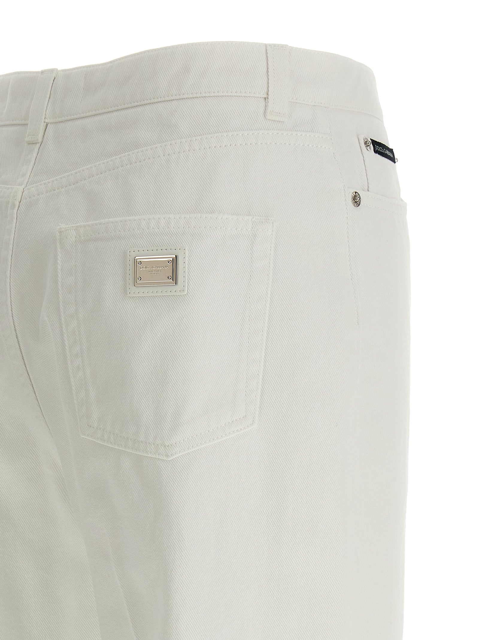 White Cotton Flared Jeans