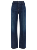 Blue Cotton Straight-Leg Jeans