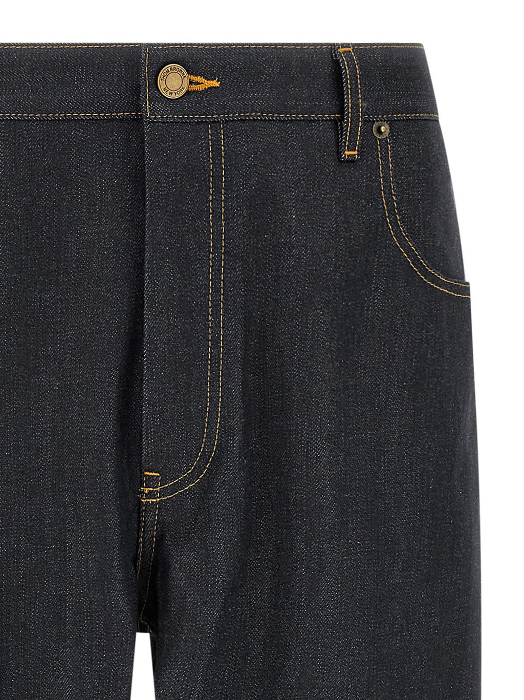 Blue Cotton High-Waisted Jean