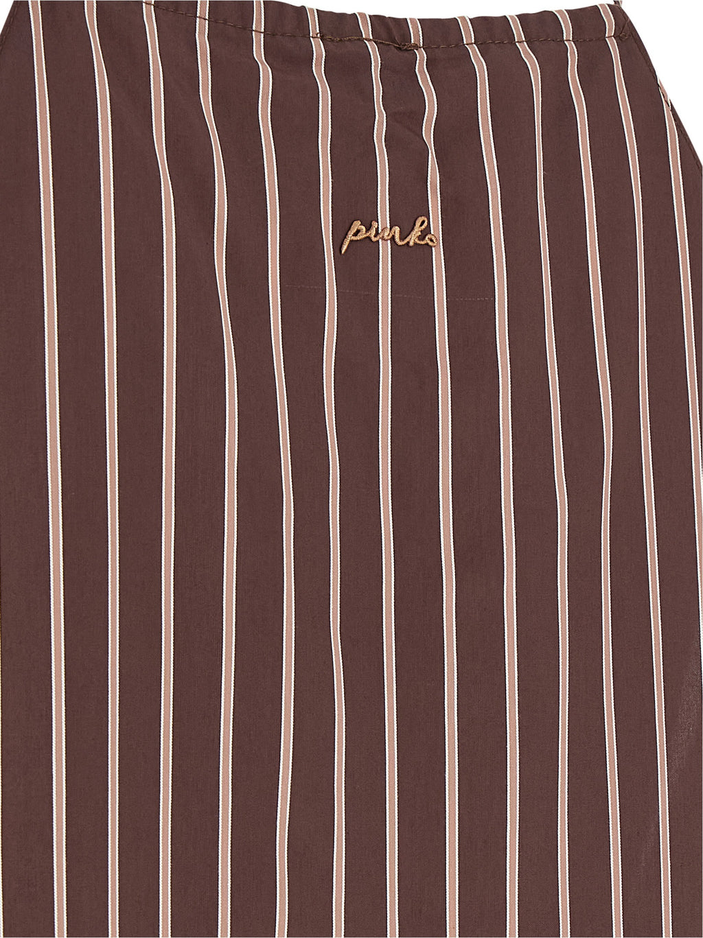 Brown Viscose Sleeveles T-Shirt